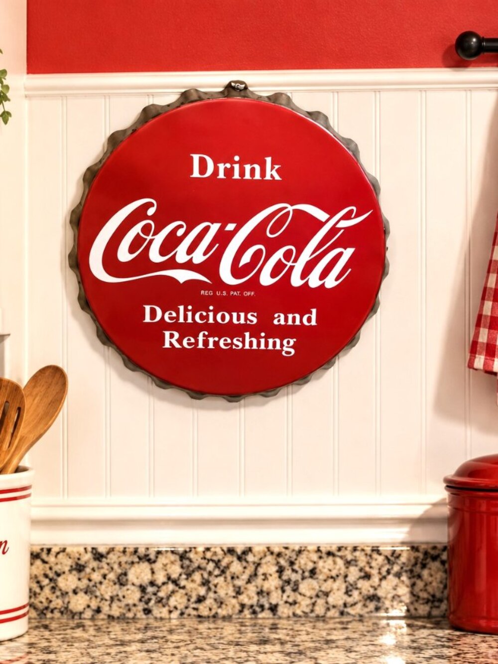 Vintage Coca-Cola Sign – Retro Kitchen Wall Decor SHIPS FREE